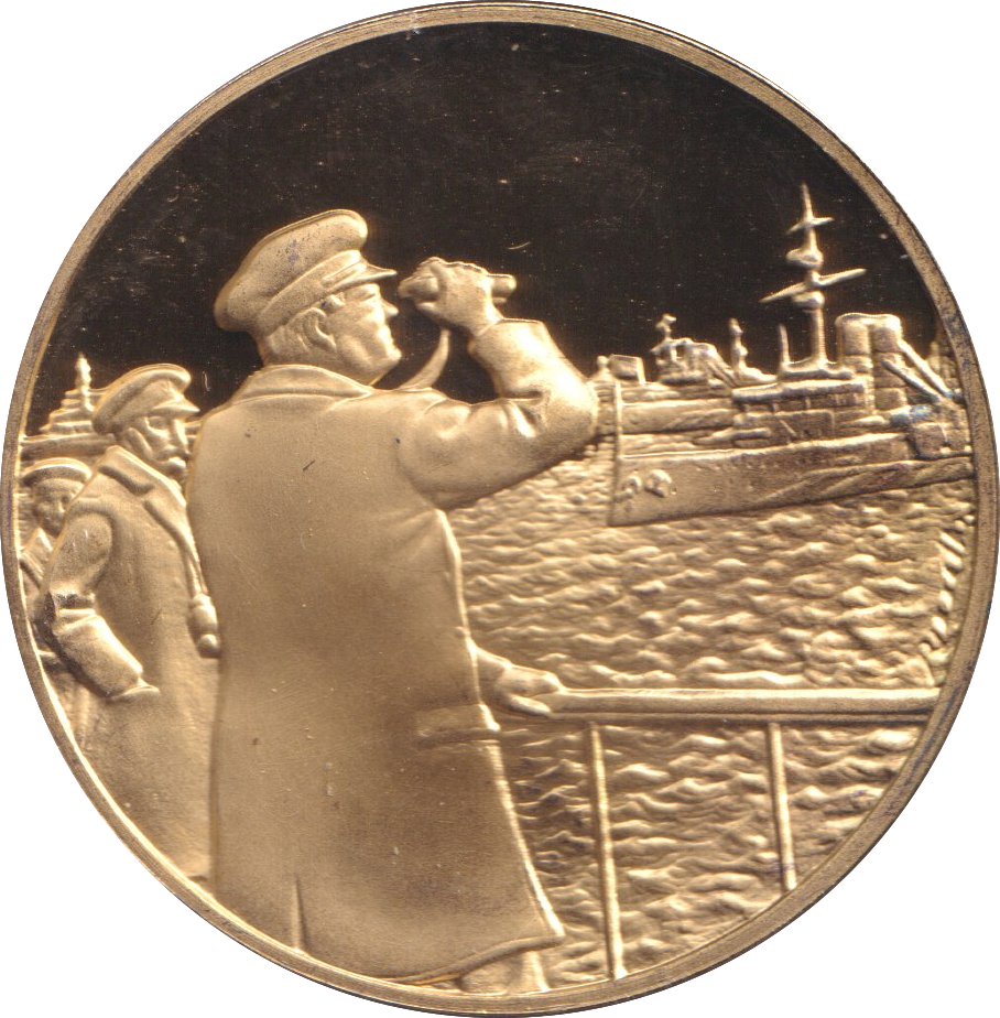1974 SILVER GOLD PLATED WINSTON CHURCHILL MOBILISATION OF THE FLEET MEDALLION
