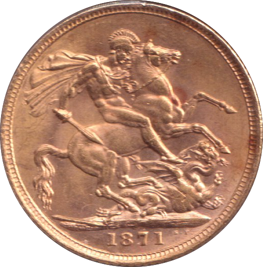 1871 GOLD SOVEREIGN ( UNC )