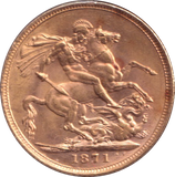 1871 GOLD SOVEREIGN ( UNC )
