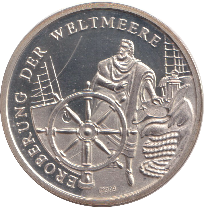 1995 SILVER CONQUEST OF THE WORLD OCEAN MEDALLION GERMANY