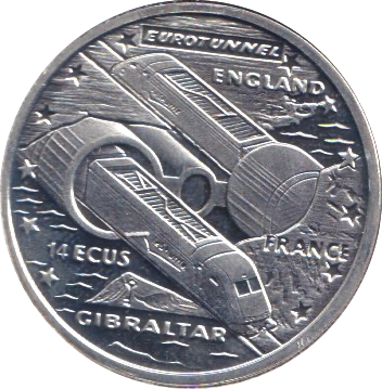 1993 SILVER PROOF 14 ECU GIBRALTAR