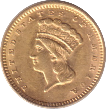 1856 GOLD ONE DOLLAR USA