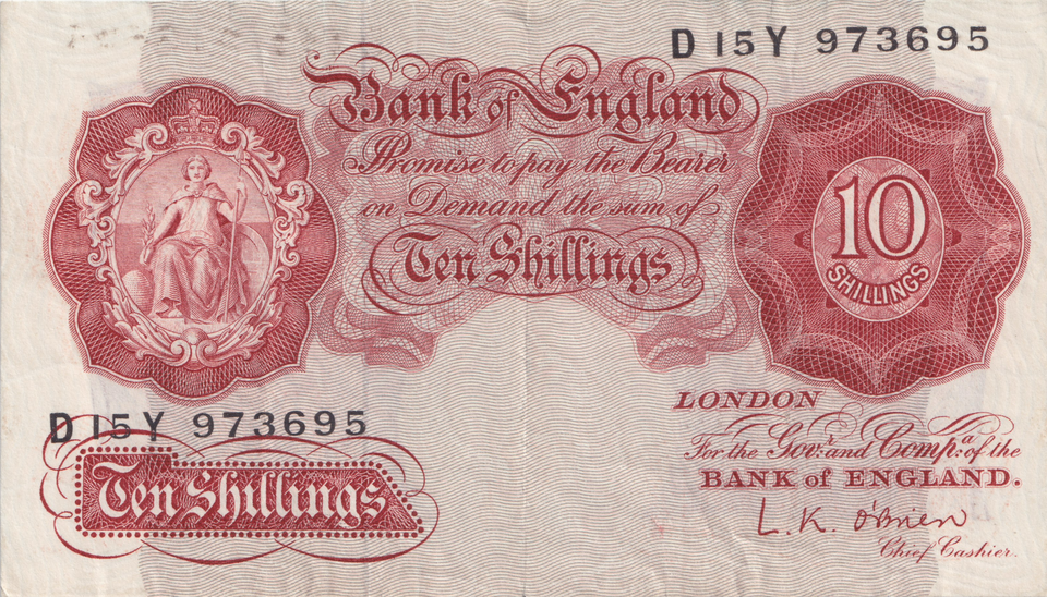 TEN POUNDS BANKNOTE O'BRIEN £10 REF-106