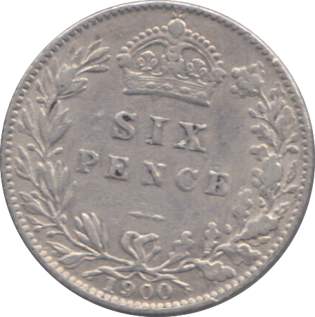 1900 SIXPENCE ( FINE )