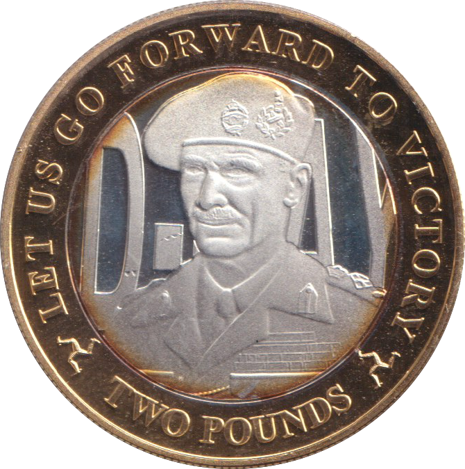 2019 SILVER PROOF LET US GO FORWARD TO VICTORY TWO POUNDS ISLE OF MAN