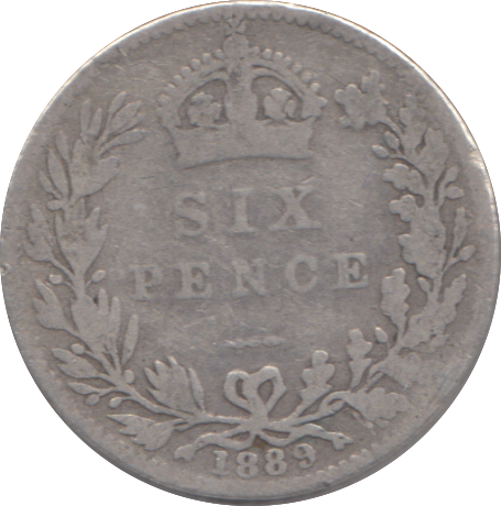 1889 SIXPENCE ( FINE )
