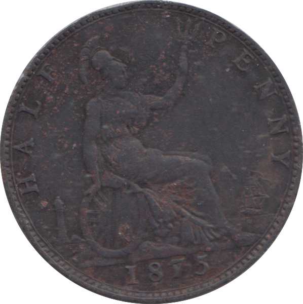 1875 HALF PENNY ( FINE )