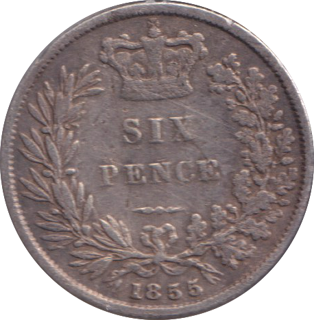 1855 SIXPENCE ( FINE )