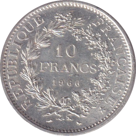1966 SILVER 10 FRANC FRANCE