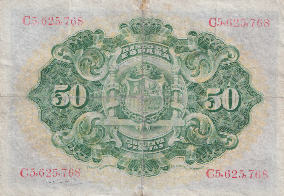 1906 50 PESTAS BANKNOTE SPAIN REF-1620
