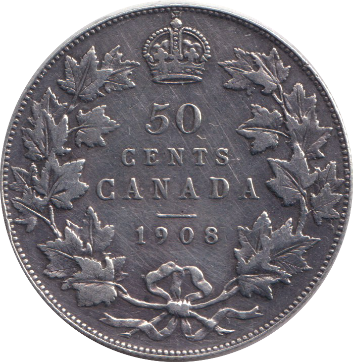 1908 SILVER 50 CENT CANADA