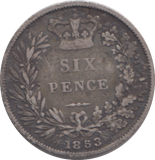 1853 SIXPENCE ( FINE )