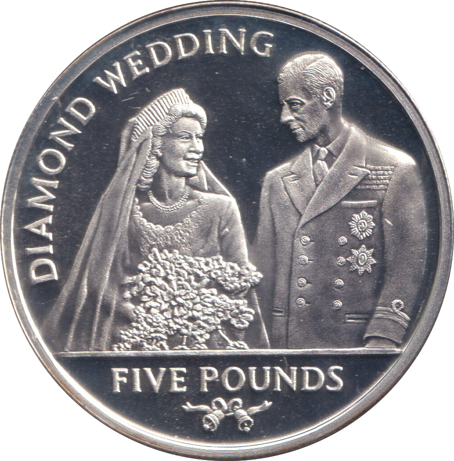 2007 SILVER PROOF DIAMOND WEDDING FIVE POUND GIBRALTAR