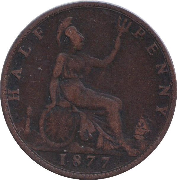 1877 HALFPENNY ( FINE )