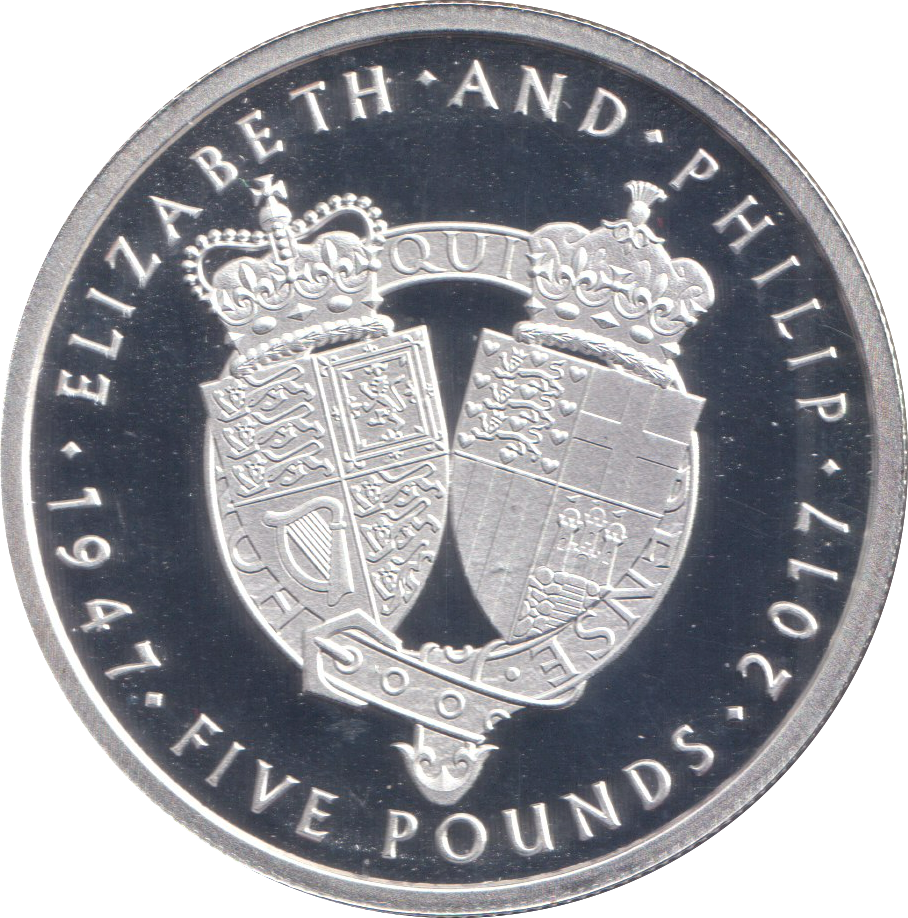 2017 SILVER PROOF FIVE POUNDS ALDERNEY
