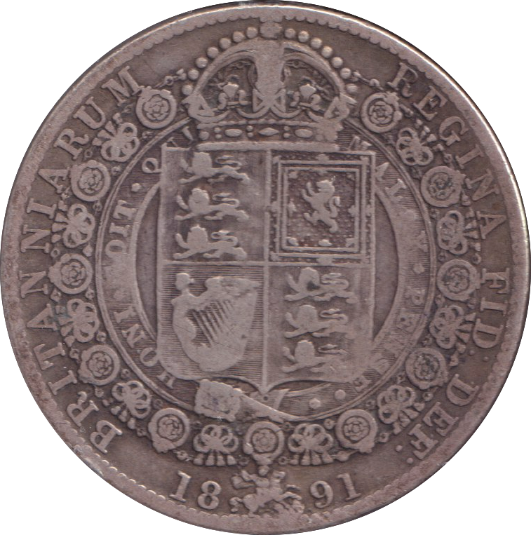 1891 HALFCROWN ( FINE )