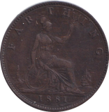 1881 FARTHING ( GVF )