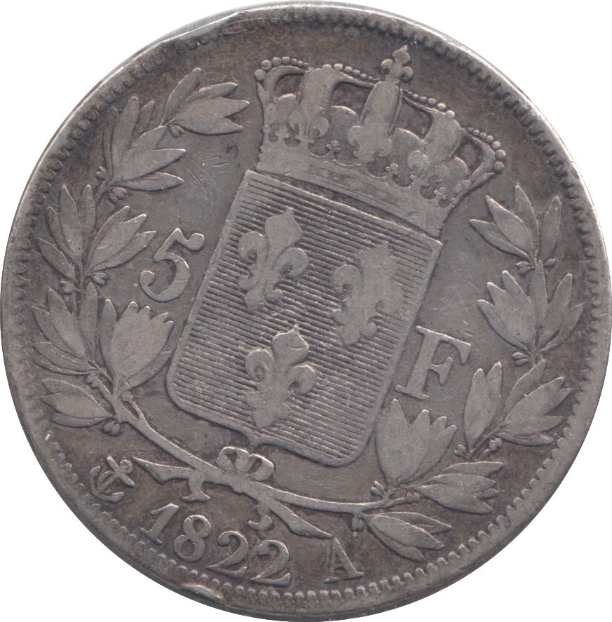 1822 SILVER FRANCE 5 FRANCS