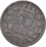 1822 SILVER FRANCE 5 FRANCS