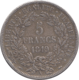 1849 SILVER FRANCE 5 FRANCS PARIS