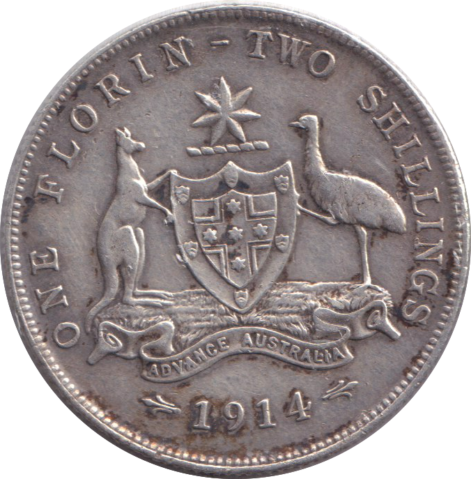 1914 SILVER FLORIN AUSTRALIA