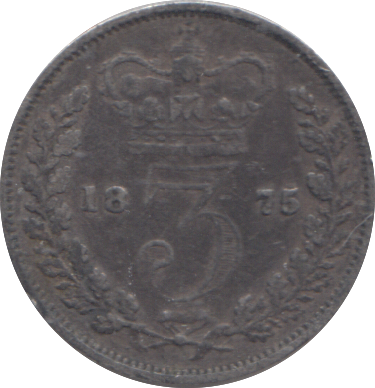 1875 THREEPENCE ( FINE )