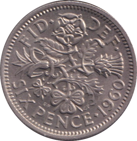 1960 SIXPENCE ( UNC )