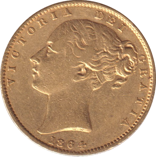1864 GOLD SOVEREIGN ( GVF ) DIE 74