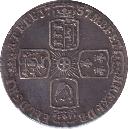 1757 SIXPENCE ( VF )