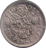 1955 SIXPENCE ( UNC )