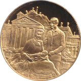 1974 SILVER GOLD PLATED WINSTON CHURCHILL BIRTH MEDALLION