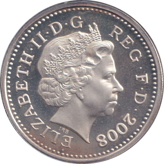 2008 SILVER PROOF GOLD PLATED £1