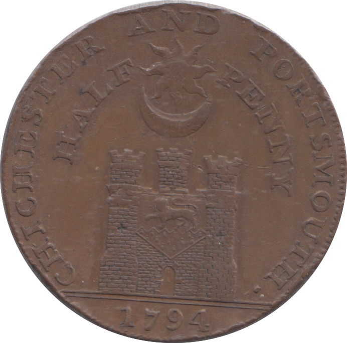 1794 CHICHESTER JOHN HOWARD HALFPENNY TOKEN