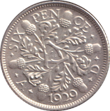 1929 SIXPENCE ( BU )