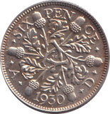 1930 SIXPENCE ( BU )