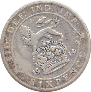 1914 SIXPENCE ( GF )
