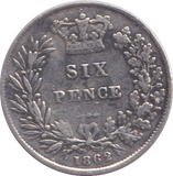 1862 SIXPENCE ( GF )