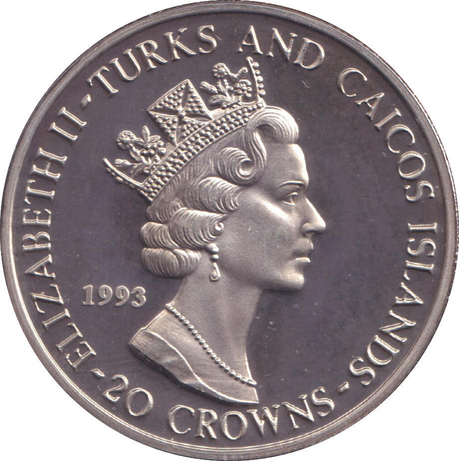 1993 SILVER PROOF 20 CROWN ELIZABETH II 40TH ANNIVERSARY OF ACCESSION