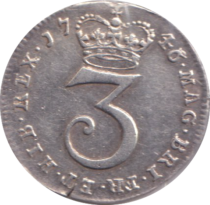 1746 MAUNDY THREEPENCE ( GVF )