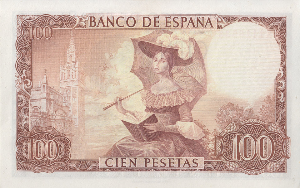 1965 100 PESTAS BANKNOTE SPAIN REF-1621