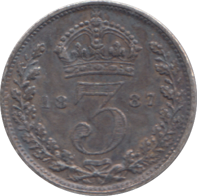 1887 THREEPENCE ( VF )
