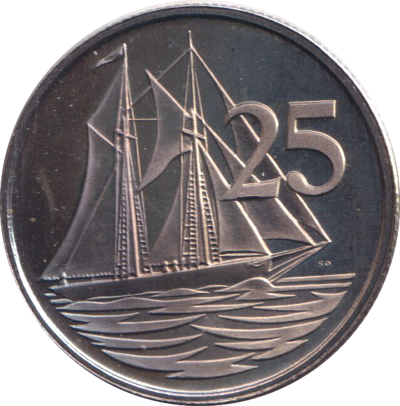 1974 25 CENTS CAYMAN ISLANDS