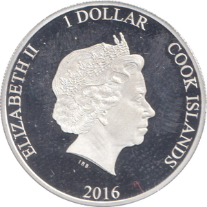 2016 SILVER PROOF ONE DOLLAR COOK ISLANDS