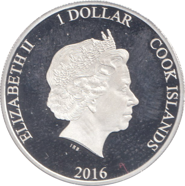 2016 SILVER PROOF ONE DOLLAR COOK ISLANDS