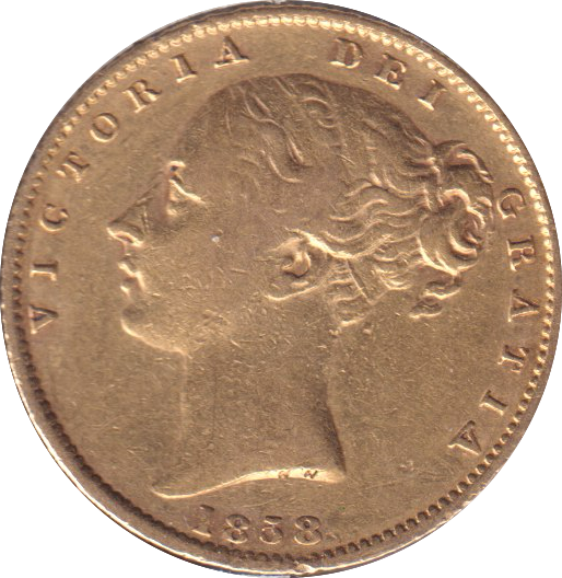 1858 GOLD SOVEREIGN ( VF )