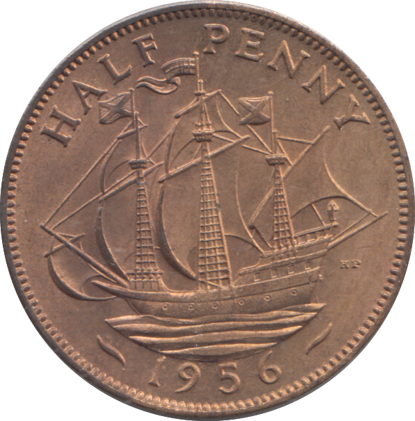 1956 HALF PENNY ( UNC )