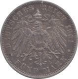 1901 SILVER GERMANY 5 MARK WUERTTEMBERG
