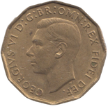 1950 BRASS THREEPENCE ( AUNC ) REF 5