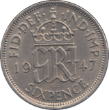 1947 SIXPENCE ( EF )