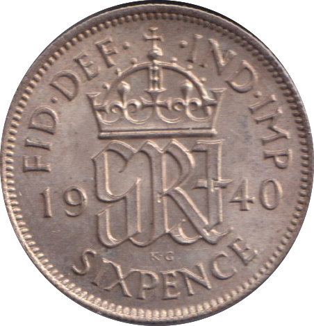 1940 SIXPENCE ( UNC )
